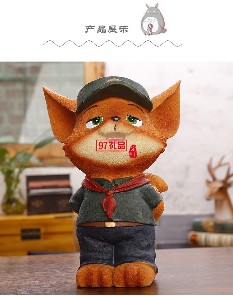  瘋狂動(dòng)物城手辦創(chuàng)意樹(shù)脂擺件儲(chǔ)蓄罐 卡通大號(hào)兒童存錢罐