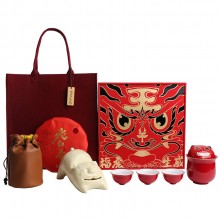?；⑸?chuàng)意國潮虎年新年送禮商務陶瓷旅行茶具套裝隨手禮品整套