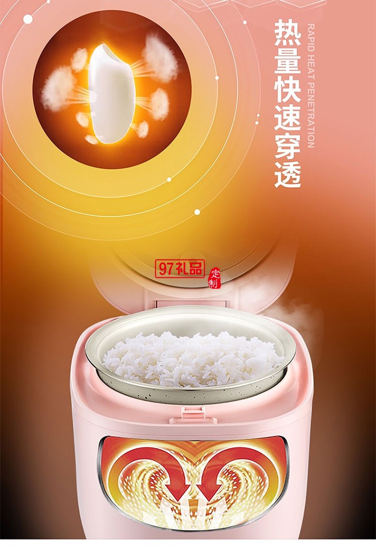 黃金比例結(jié)構(gòu)精巧容量設計迷你電飯煲套組