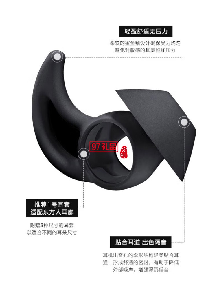 真無線藍牙消噪運動降噪豆游戲耳機4級大鯊耳塞定制公司廣告禮品